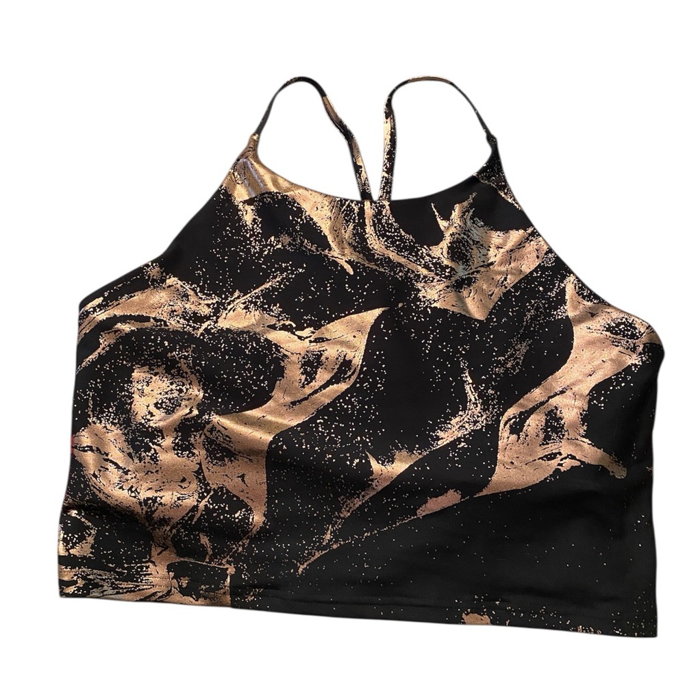Old Navy Active Marble Black and Rose Gold Active Top Size XL
